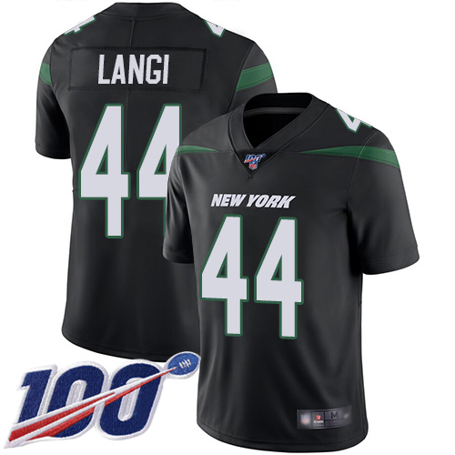 New York Jets Limited Black Men Harvey Langi Alternate Jersey NFL Football #44 100th Season Vapor Untouchable